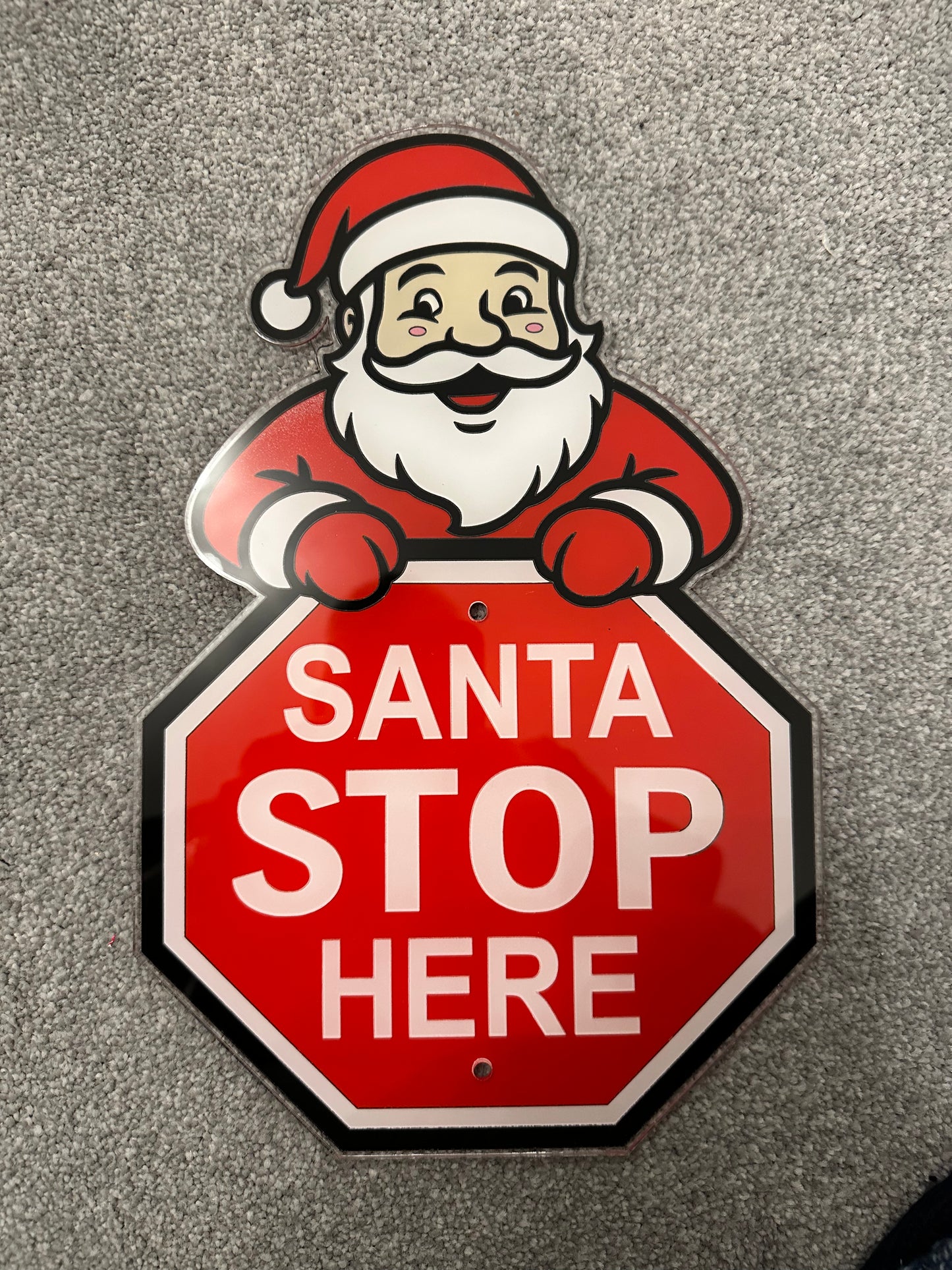 Premium Handcrafted “Santa Stop Here” Sign